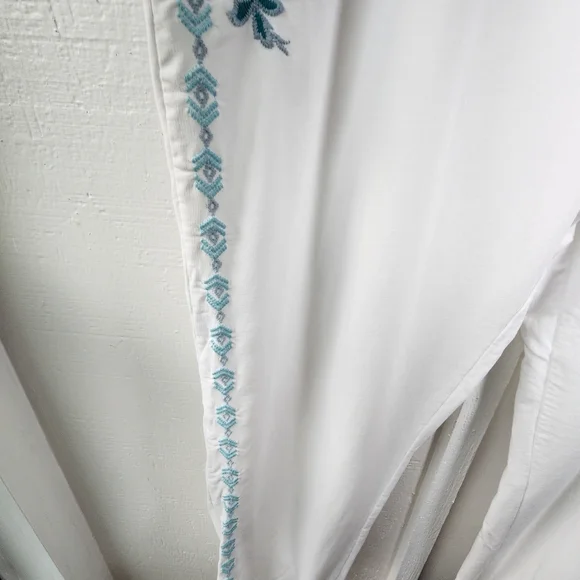 Sundance Faded Fields Joggers White Blue Embroidered Size XXL - Picture 6 of 16